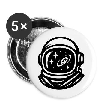 Astronaute - Lot de 5 petits badges (25 mm) - blanc - Devant