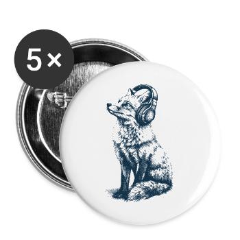 Musik Fuchs - Buttons klein 25 mm (5er Pack) - Weiß - Vorne