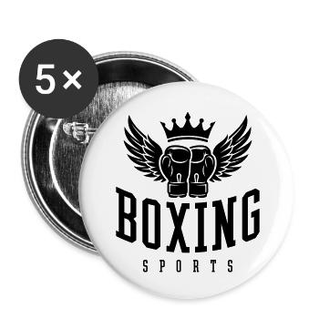 Boxing Sport Boxen - Buttons klein 25 mm (5er Pack) - Weiß - Vorne