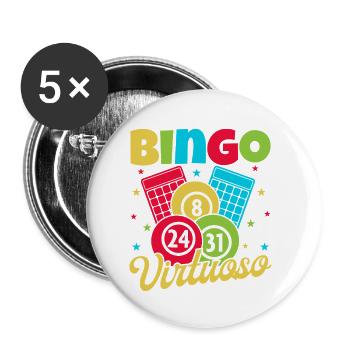 Bingo Game Virtuoso Bingo - Buttons small 1''/25 mm (5-pack) - white - Front