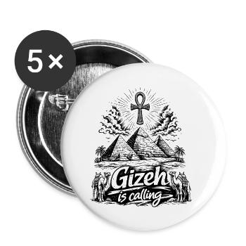 Giza is calling Egypt Pyramids Trip - Buttons small 1''/25 mm (5-pack) - white - Front