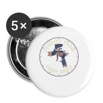 Atelier de carrosserie Technicien carrosserie - Lot de 5 petits badges (25 mm) - blanc - Devant