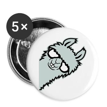 lama mentant nerd de lunettes arrogant animal drôle - Lot de 5 petits badges (25 mm) - blanc - Devant