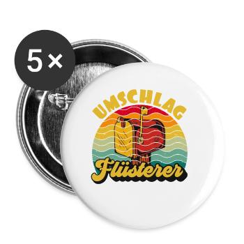 Briefträger UMSCHLAG FLÜTERER LUSTIG - Buttons klein 25 mm (5er Pack) - Weiß - Vorne
