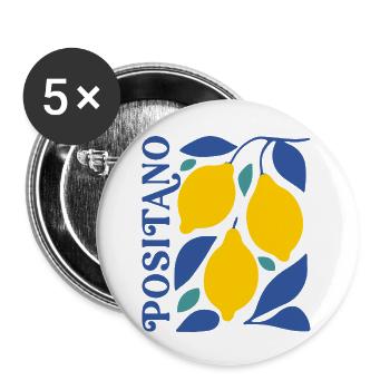 Italien Zitronen Positano Amalfi Küste Sommer - Buttons klein 25 mm (5er Pack) - Weiß - Vorne