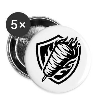Döner Skewer Kebab - Lot de 5 petits badges (25 mm) - blanc - Devant