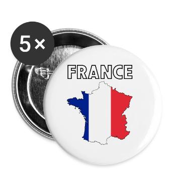 France Tricolor Silhouette Card - Buttons small 1''/25 mm (5-pack) - white - Front