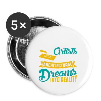 Trockenbau Trockenbauer Trockenbaumonteur - Buttons klein 25 mm (5er Pack) - Weiß - Vorne