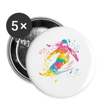 Alpine skiing Winter sports Nordic skiing - Buttons small 1''/25 mm (5-pack) - white - Front