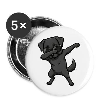 Dabping du Labrador Retriever - Lot de 5 petits badges (25 mm) - blanc - Devant