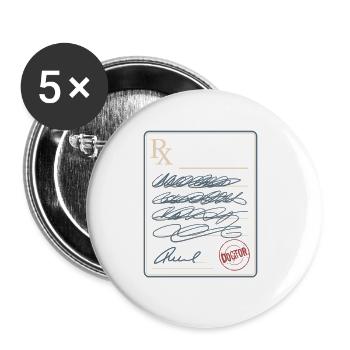Un médecin intelligent Étudiant en médecine Médecin en pratique Médecin - Lot de 5 petits badges (25 mm) - blanc - Devant