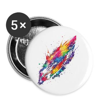Planche de surf colorée - Lot de 5 petits badges (25 mm) - blanc - Devant