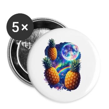 Cosmic Pineapple All - Buttons small 1''/25 mm (5-pack) - white - Front