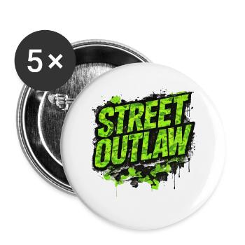 Street Outlaw Camo Tuning Geschenk für Autofans - Buttons klein 25 mm (5er Pack) - Weiß - Vorne