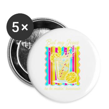 Jesus Makes Lemonade – Colorful Retro Print - Buttons small 1''/25 mm (5-pack) - white - Front