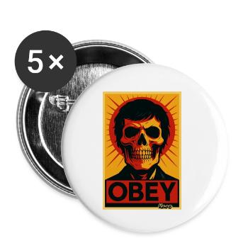 Skull Rays Pop-Art-Poster - Buttons klein 25 mm (5er Pack) - Weiß - Vorne