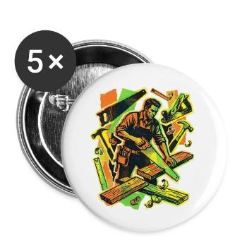 Artisan Carpenter Vintage - Buttons small 1''/25 mm (5-pack) - white - Front