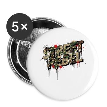 Street Rebel Camouflage Graffiti Statement - Buttons klein 25 mm (5er Pack) - Weiß - Vorne