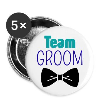 TeamGroom  - Buttons klein 25 mm (5er Pack) - Weiß - Vorne