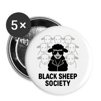 Société du Mouton Noir Schwarze Schafgesellschaft - Buttons klein 25 mm (5er Pack) - Weiß - Vorne