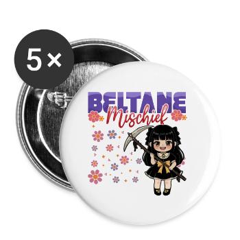 Beltane-Segnungen am Maitag Heidnische Feierlichkeiten - Buttons klein 25 mm (5er Pack) - Weiß - Vorne
