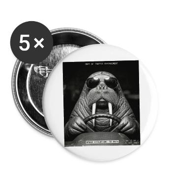 Walross Blitzer Foto - Buttons klein 25 mm (5er Pack) - Weiß - Vorne