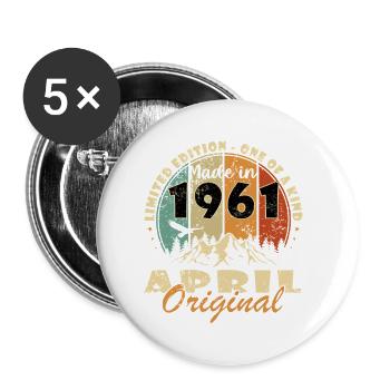 Anniversaire avril 1961 Épopée légendaire - Lot de 5 petits badges (25 mm) - blanc - Devant
