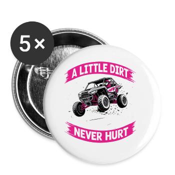 UTV Off Road Girl Woman 4 Wheeler Side by side - Buttons klein 25 mm (5er Pack) - Weiß - Vorne