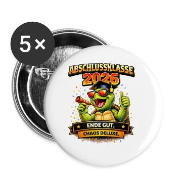 Graduating Class of 2026 Tortoise | School leavers - Buttons small 1''/25 mm (5-pack) - white - Front