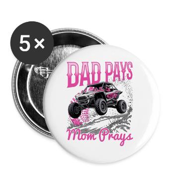 UTV Off Road Girl Woman 4 Wheeler Side by side - Buttons klein 25 mm (5er Pack) - Weiß - Vorne