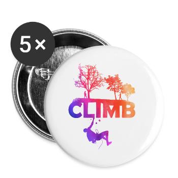 Climb Gradient Silhouette - Buttons klein 25 mm (5er Pack) - Weiß - Vorne