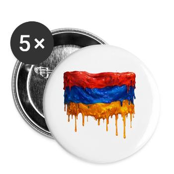 Armenian flag in bright colors - Buttons small 1''/25 mm (5-pack) - white - Front