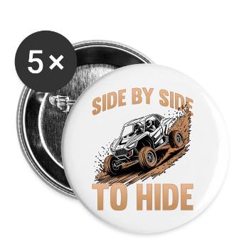 UTV Off Road Boy Men 4 Wheeler Side by side - Buttons klein 25 mm (5er Pack) - Weiß - Vorne