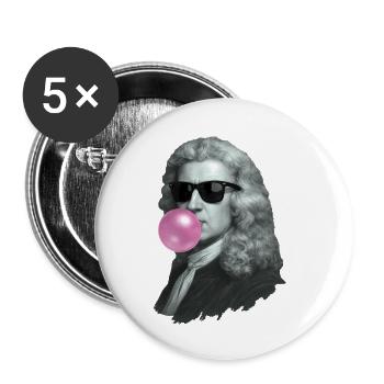 Isaac Newton mit Kaugummi und Sonnenbrille - Buttons klein 25 mm (5er Pack) - Weiß - Vorne