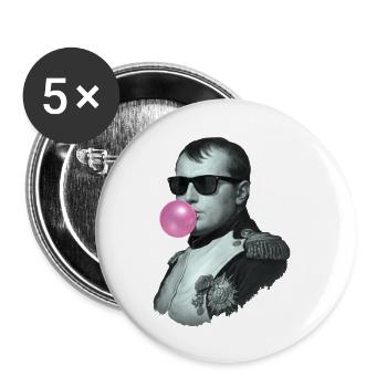 Napoléon avec du chewing-gum et des lunettes de soleil - Lot de 5 petits badges (25 mm) - blanc - Devant