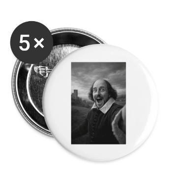 William Shakespeare Selfie - Lot de 5 petits badges (25 mm) - blanc - Devant