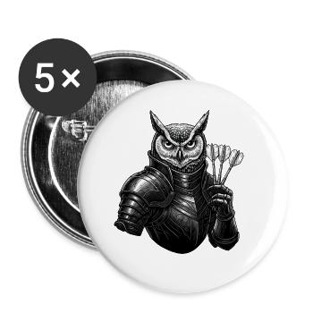 Fléchettes Hibou Poker Poker Fléchettes Feu - Lot de 5 petits badges (25 mm) - blanc - Devant