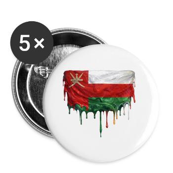 Oman Flag bunte Farbe - Buttons klein 25 mm (5er Pack) - Weiß - Vorne