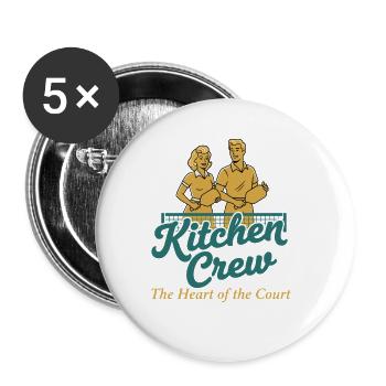 Équipe de cuisine de pickleball Heart Of The Court Drôle - Lot de 5 petits badges (25 mm) - blanc - Devant