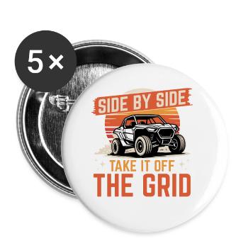 UTV Off Road 4 Wheeler Side by side - Buttons klein 25 mm (5er Pack) - Weiß - Vorne