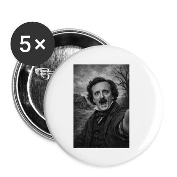Edgar Allan Poe Self-Portrait - Buttons small 1''/25 mm (5-pack) - white - Front