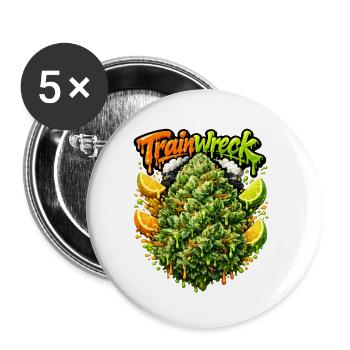 Graffiti-Graffiti zum Zugwrack - Buttons klein 25 mm (5er Pack) - Weiß - Vorne