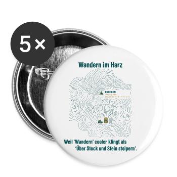 Eifel Wandern Topo GPS Karte - Buttons klein 25 mm (5er Pack) - Weiß - Vorne