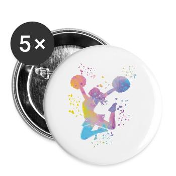 Cheerpom pom girls Mom Cheerleading - Lot de 5 petits badges (25 mm) - blanc - Devant