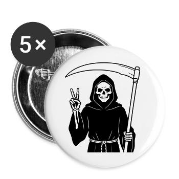 La Faucheuse envoie un signal de paix - Lot de 5 petits badges (25 mm) - blanc - Devant
