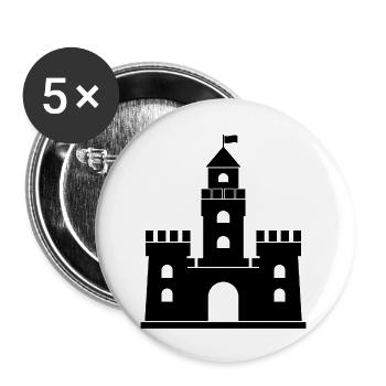 Burg - Buttons klein 25 mm (5er Pack) - Weiß - Vorne