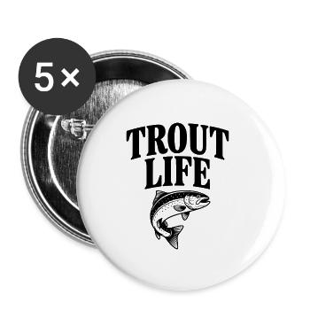 Vie de la truite - Lot de 5 petits badges (25 mm) - blanc - Devant