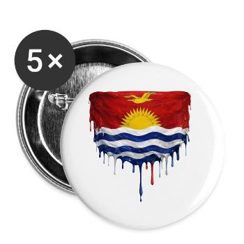 Tropfende kiribatische Flagge - Buttons klein 25 mm (5er Pack) - Weiß - Vorne