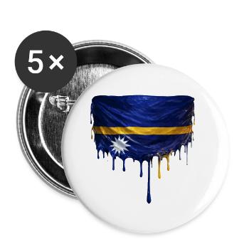 NauruFlag Tropfenkunst - Buttons klein 25 mm (5er Pack) - Weiß - Vorne