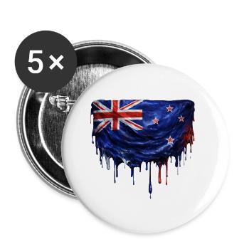 Drapeau néo-zélandais dégoulinant - Lot de 5 petits badges (25 mm) - blanc - Devant